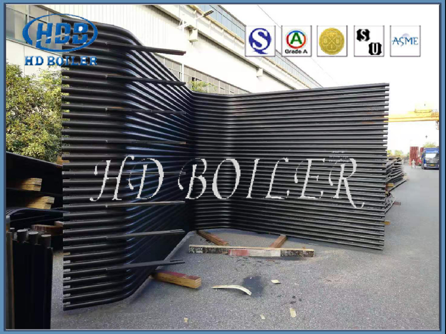 Fireproof Boiler Membrane Wall , Water Tube Boiler Wall Coal Fired